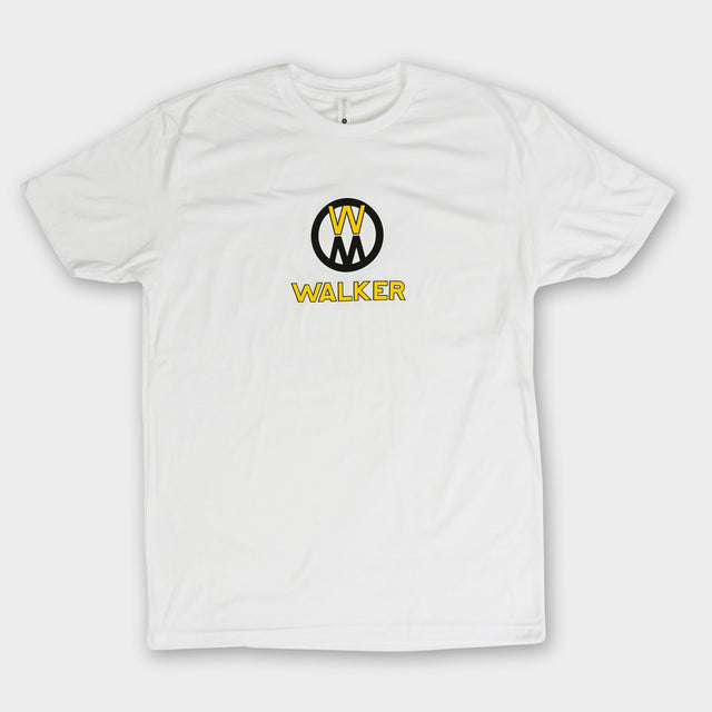 White Stacked Logo Tee