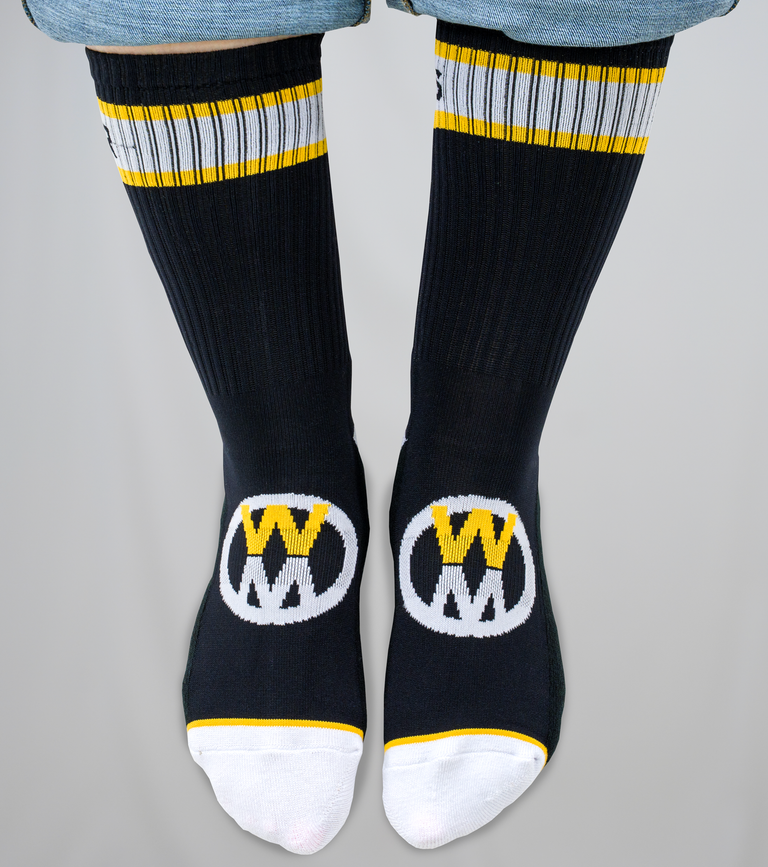Walker Black Crew Socks